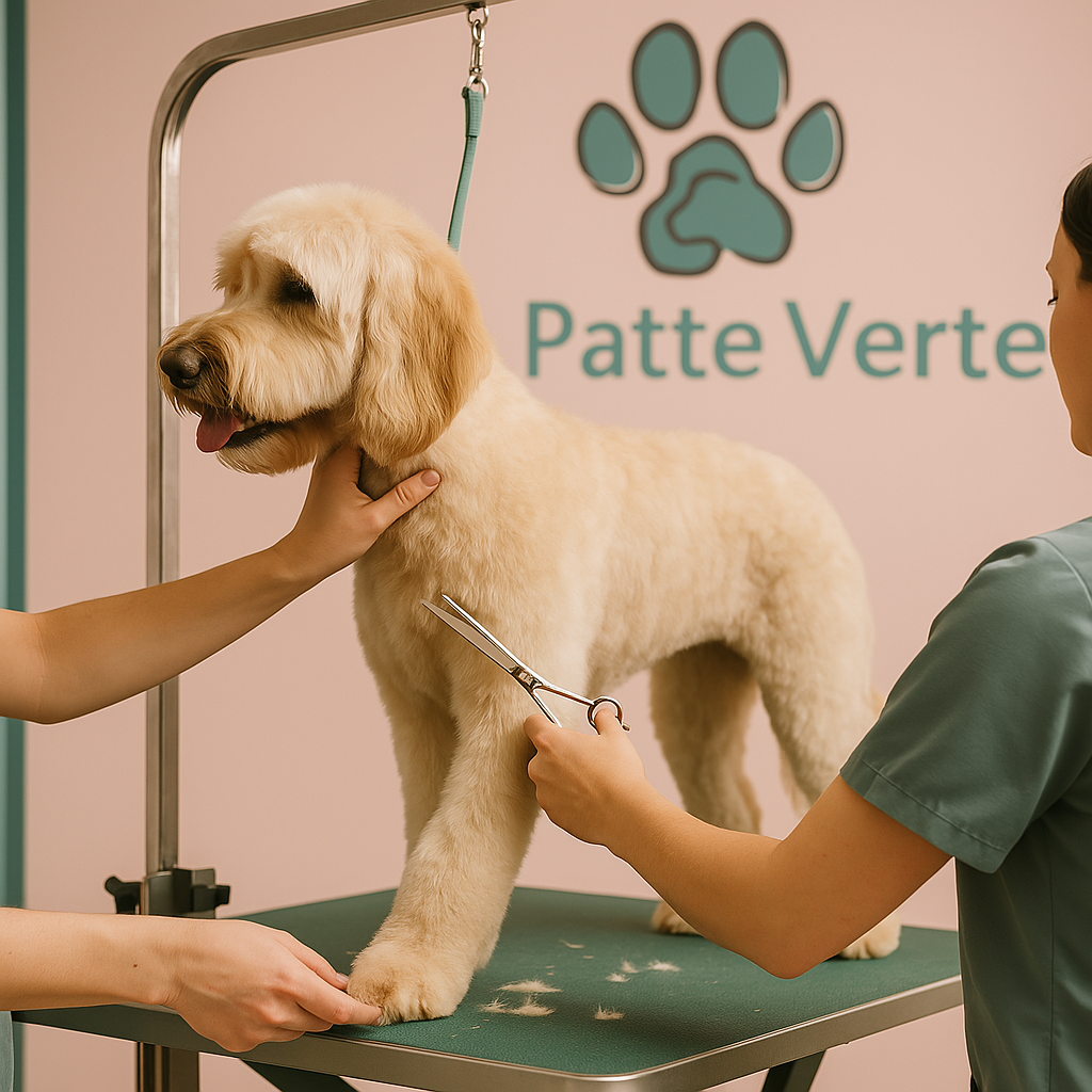 Coupe aux ciseaux canin